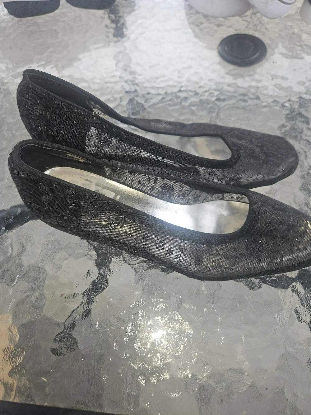 Vintage - Jacques Levine Black Lace Ballet Flats - Women's Dress Flats